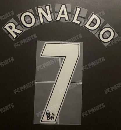 Ronaldo Manchester United 2007-2013 Premier League Nameset Football Name Number