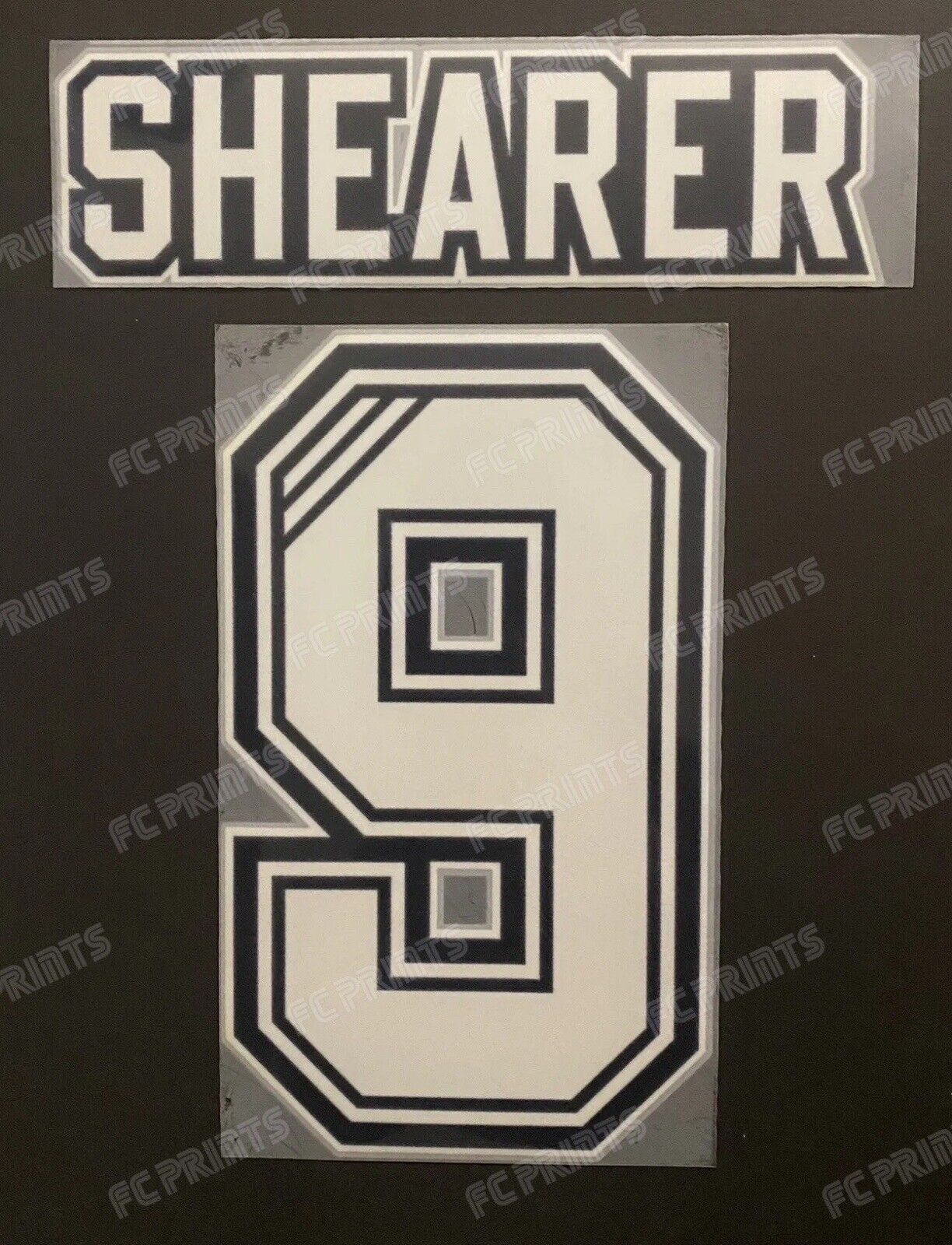 Shearer Newcastle 1995-1997 Home Felt Nameset Iron On Football Name And Number