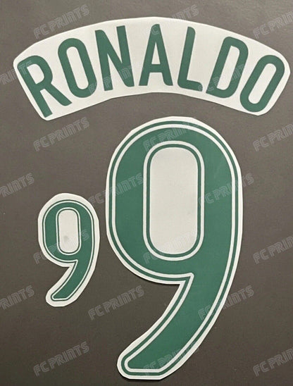 Ronaldo Brazil 2006 Home World Cup Nameset Iron On Football Name And Number