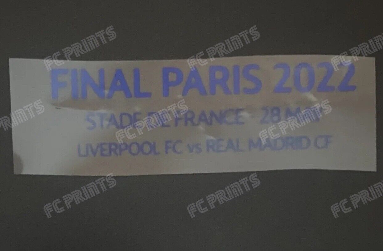 Real Madrid 2022 Champions League Final Match Detail Iron On Patch Set UK STOCK