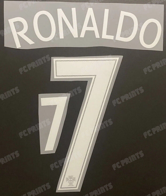 Ronaldo Portugal 2016 Euros Home Nameset Iron On Football Name And Number