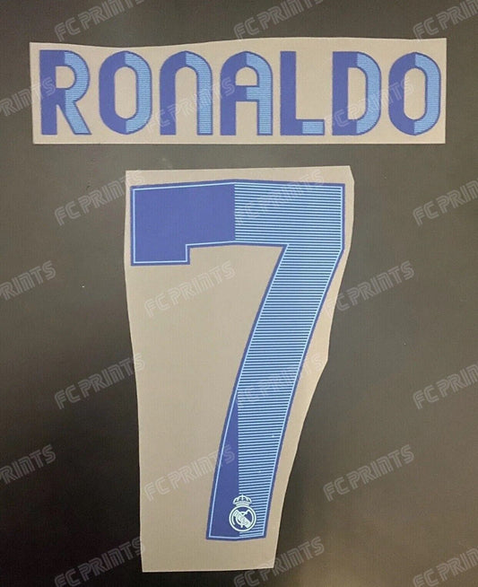 Ronaldo Real Madrid 2012-2013 Home Nameset Iron On Football Name And Number