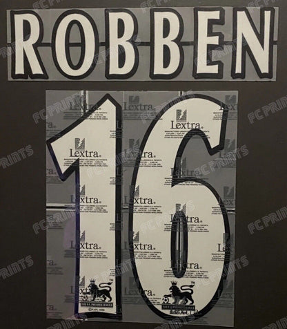 Robben #16 1997-2007 Premier League Lextra Nameset Player Size Name Number