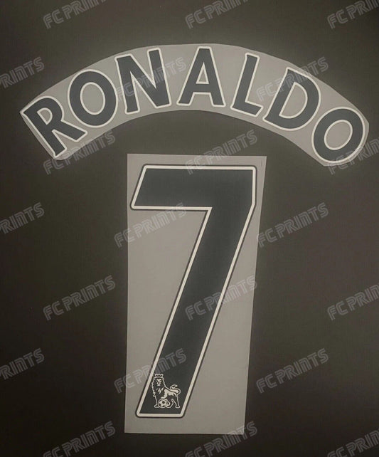 Ronaldo Manchester United 2007-2013 Premier League Nameset Football Name Number