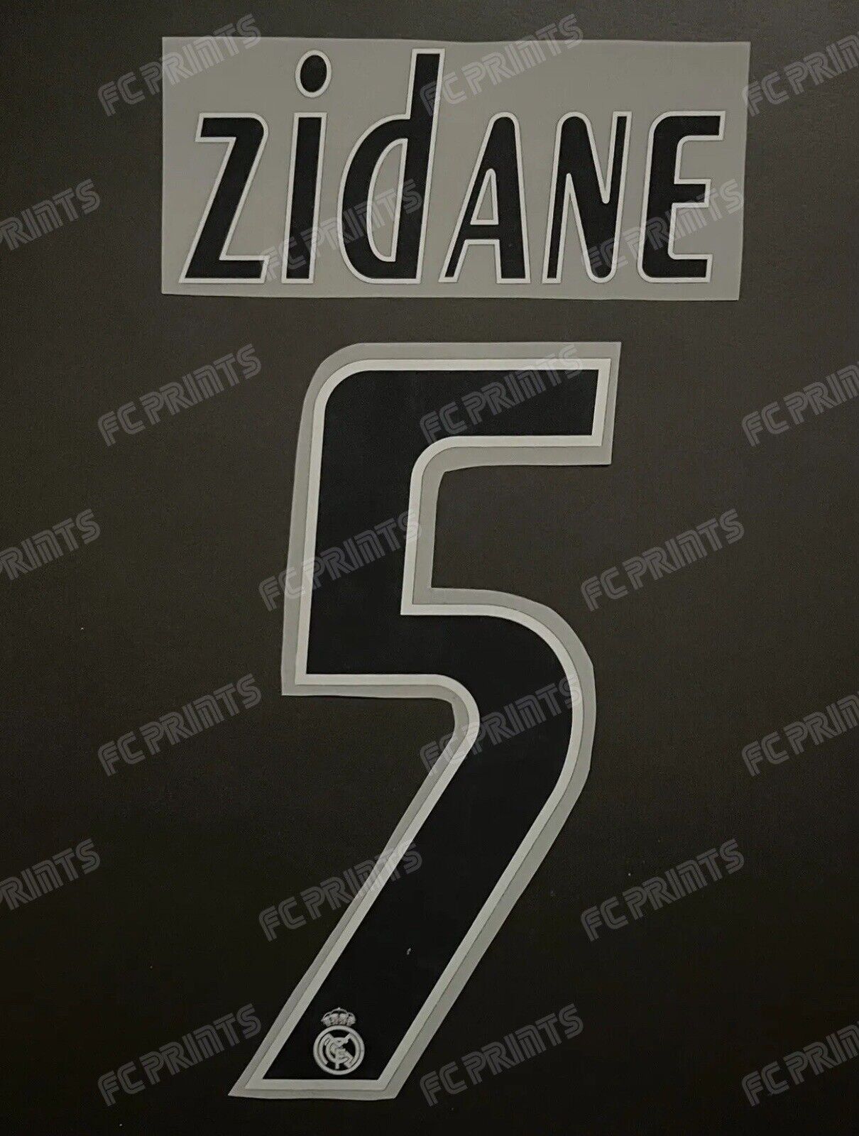 Zidane Real Madrid 2005-2006 Home Nameset Iron On Football Name And Number