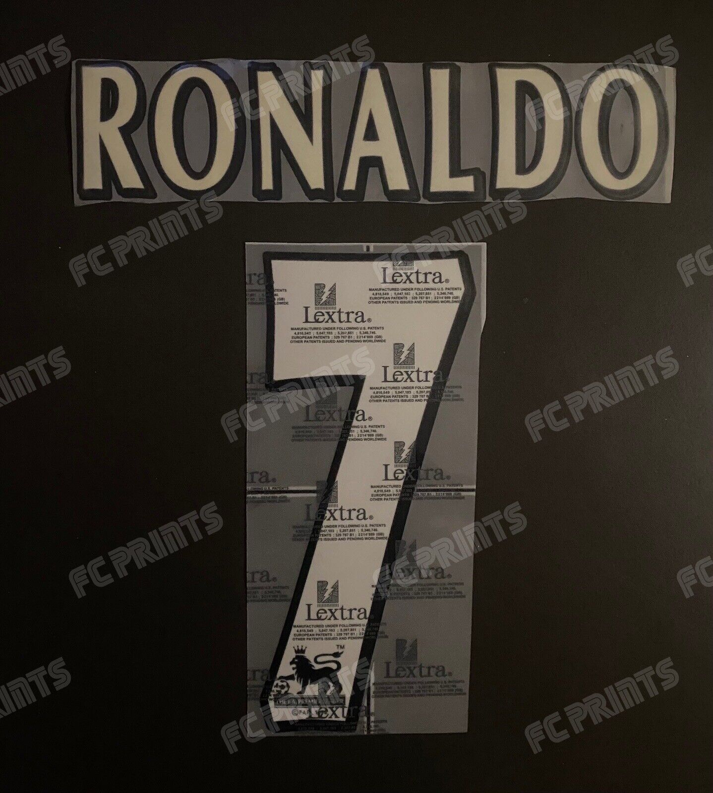 Ronaldo Manchester United 1997- 2007 Premier League Nameset Football Name Number