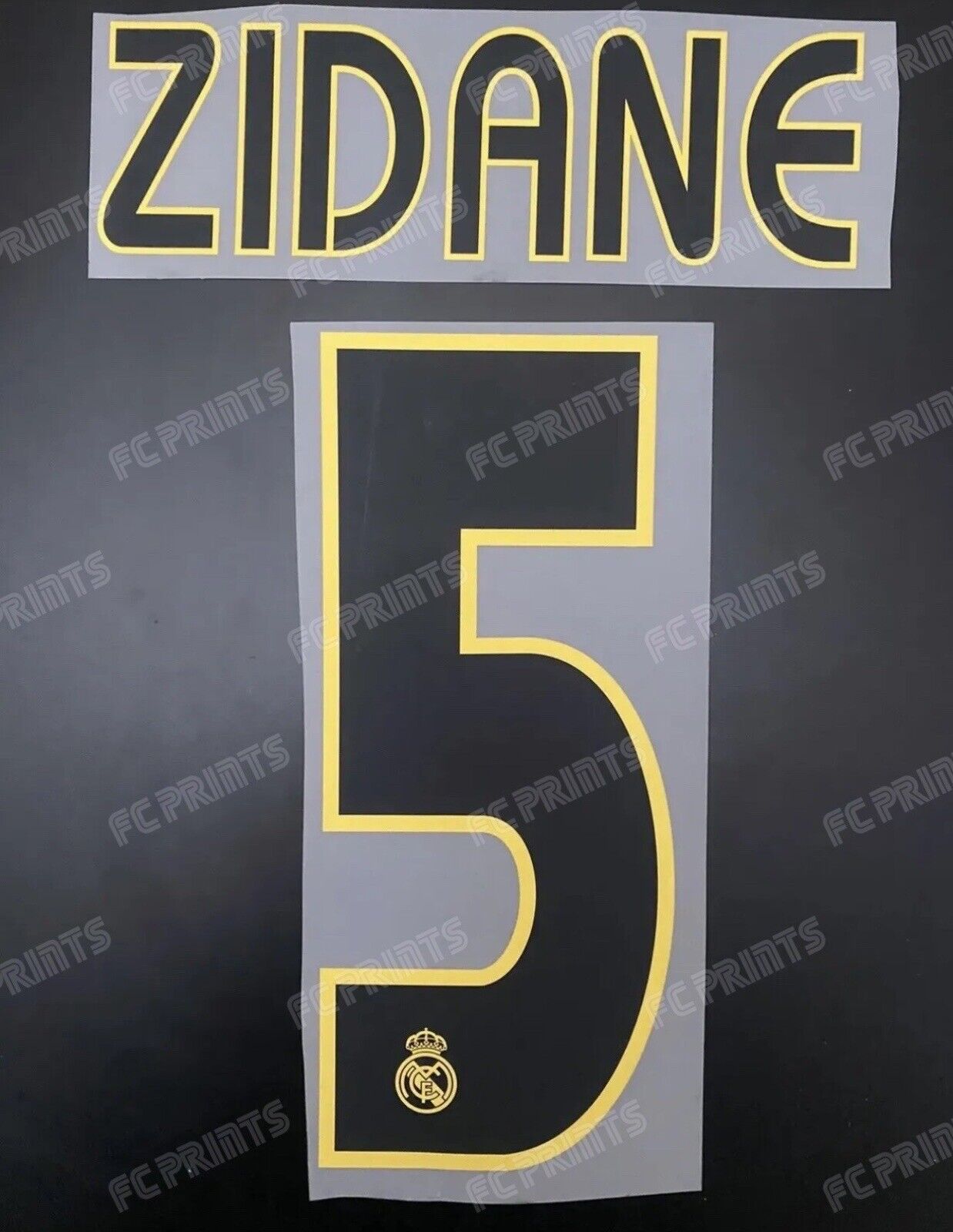 Zidane Real Madrid 2003-2005 Home Nameset Iron On Football Name And Number