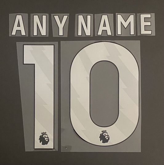 Premier League Football Shirt Name Number Printing 2023 + WHITE Personalise Set