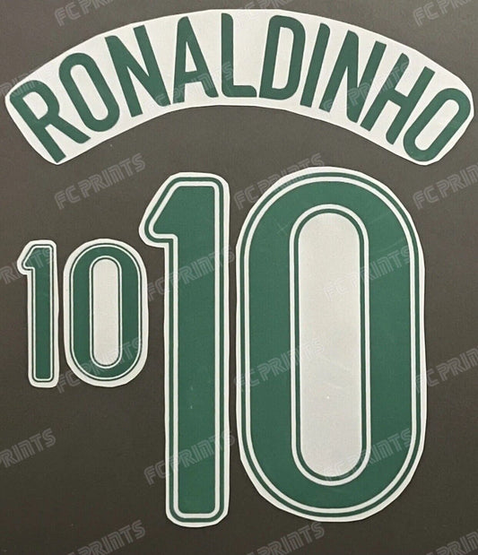 Ronaldiniho Brazil 2006 Home World Cup Nameset Iron On Football Name And Number