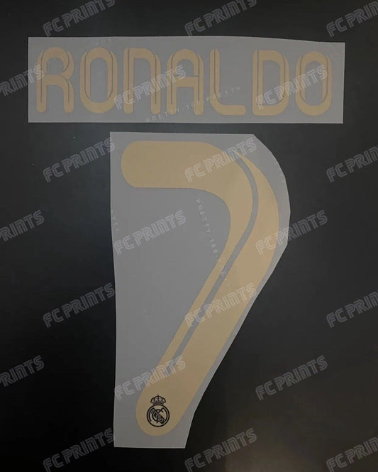 Ronaldo Real Madrid 2011-2012 Home And Away Nameset Iron On Football Name Number