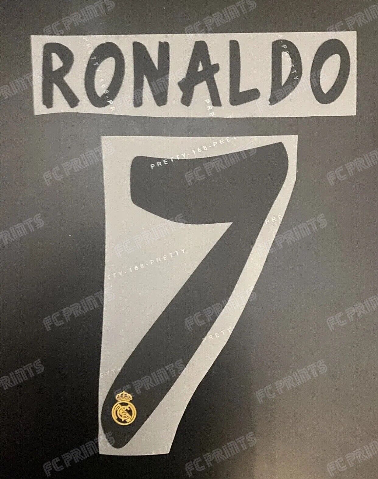 Ronaldo Real Madrid 2013-2014 Home Nameset Iron On Football Name And Number