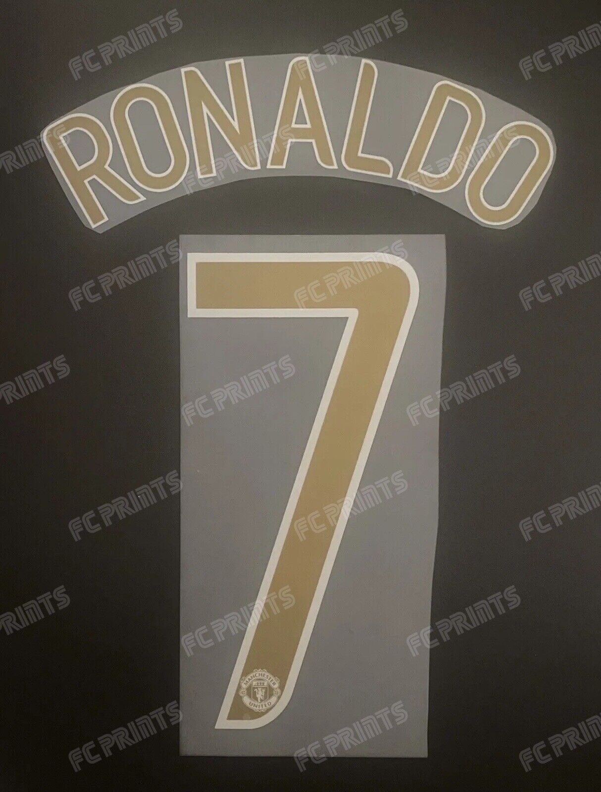 Ronaldo Manchester United 2006-2007 UCL Nameset Iron On Football Name And Number