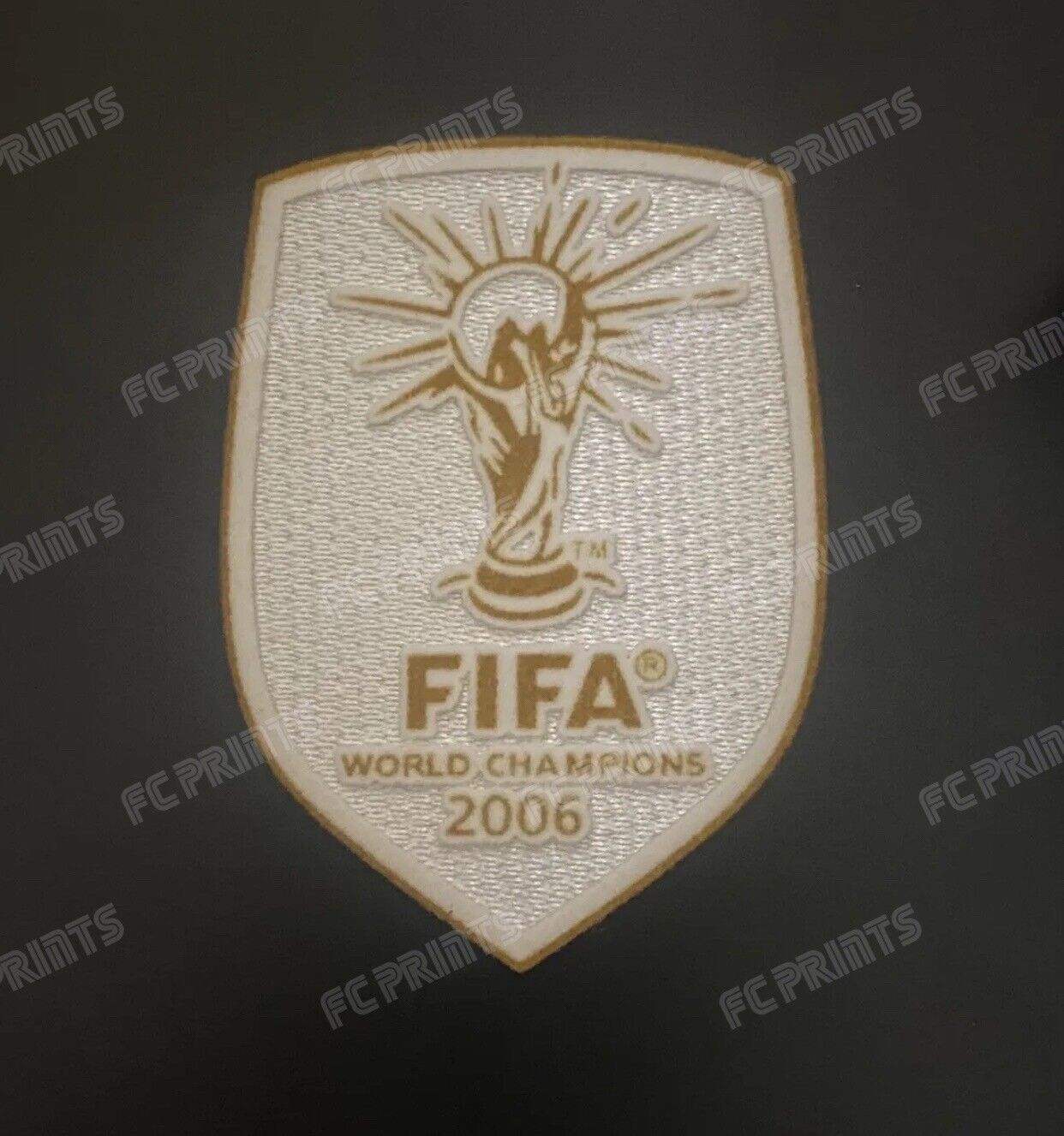 World Cup 2006 Champions Italy White Patches Badges Shirt Patch Player Size UK