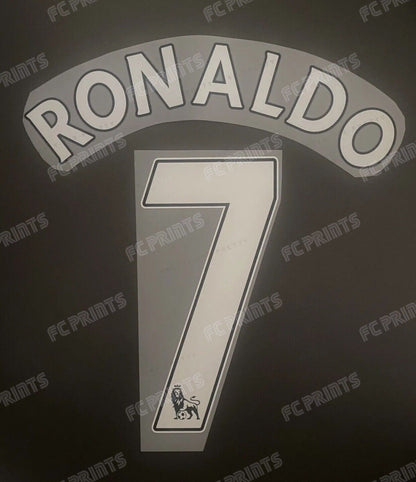 Ronaldo Manchester United 2007-2013 Premier League Nameset Football Name Number