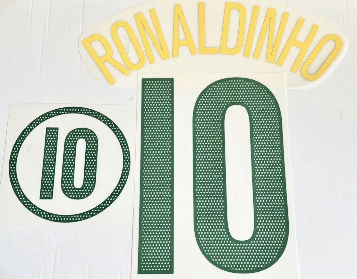 Ronaldiniho Brazil 2004 Home Nameset Iron On Football Name And Number