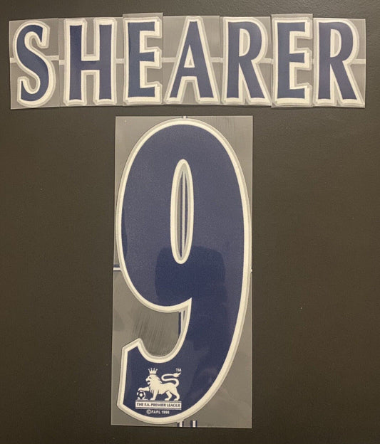 Shearer #9 1997-2007 Premier League Lextra Nameset Player Size Name Number Navy