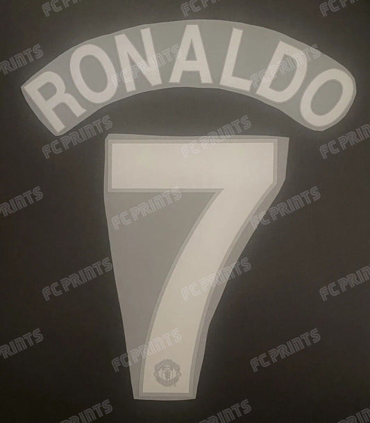 Ronaldo Manchester United 2008-2009 UCL Nameset Iron On Football Name And Number