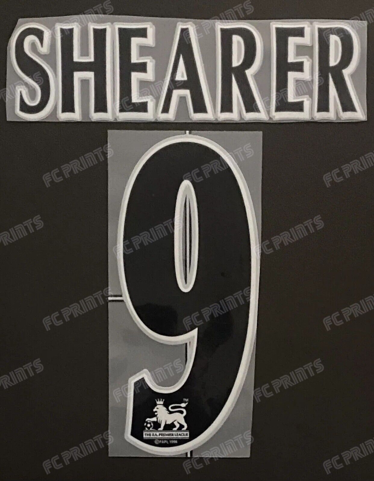 Shearer #9 1997-2007 Premier League Lextra Nameset Player Size Name Number Black