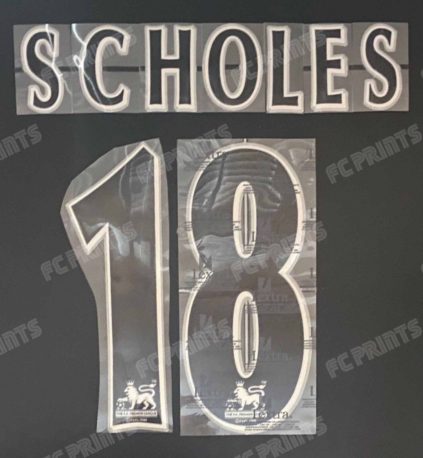 Scholes #18 1997-2007 Premier League Lextra Nameset Player Size Name Number