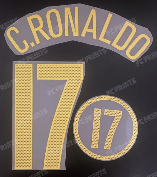 Ronaldo Portugal 2004 Euros Home Nameset Iron On Football Name And Number