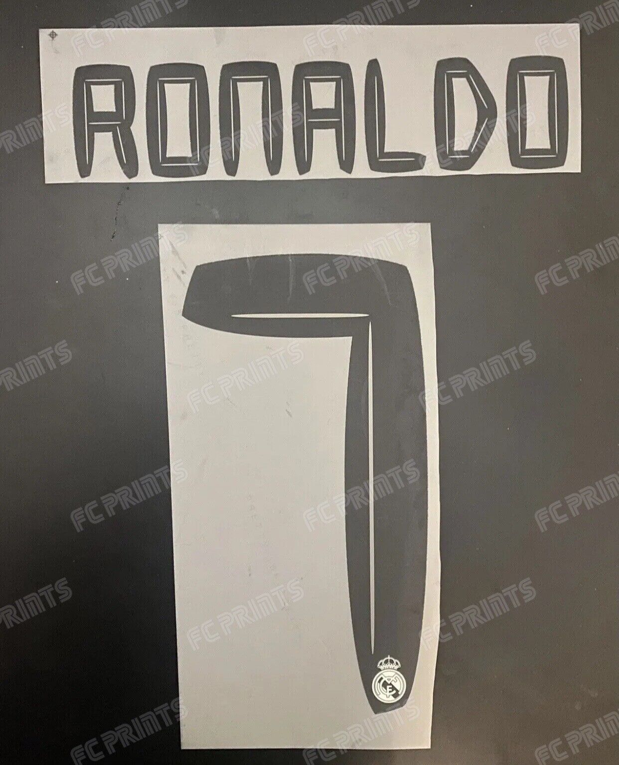 Ronaldo Real Madrid 2010-2011 Home Nameset Iron On Football Name And Number