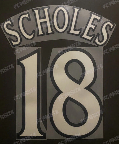 Scholes #18 1999-2002 Champions League Lextra Nameset Player Size Name Number