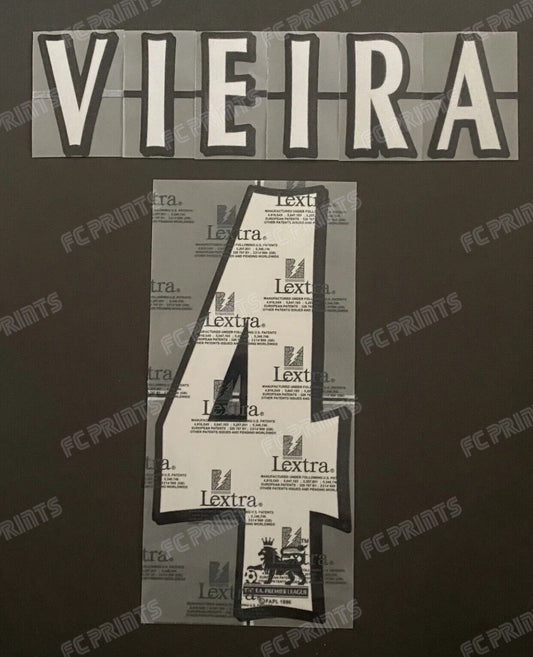 Vieira Arsenal 1997-2005 Premier League Lextra Nameset Player Size Name Number