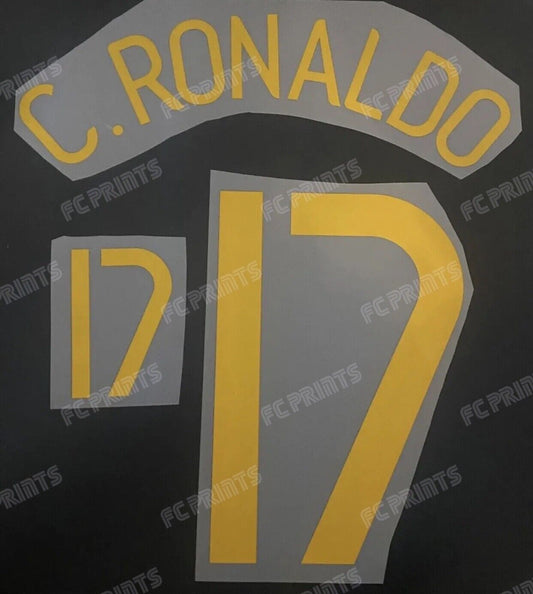 Ronaldo Portugal 2006 World Cup Home Nameset Iron On Football Name And Number