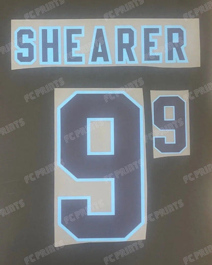 Shearer England Euro 1996 Home Nameset Iron On Football Name And Number UK