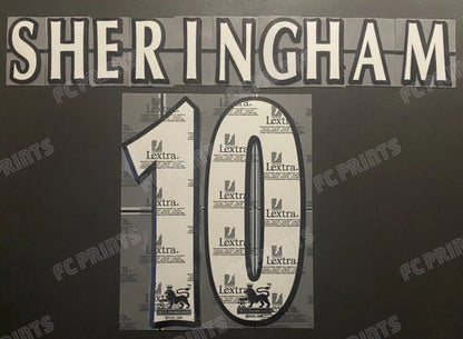 Sheringham #10 1997-2007 Premier League Lextra Nameset Player Size Name Number