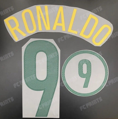 Ronaldo Brazil 2004 Home Nameset Iron On Football Name And Number