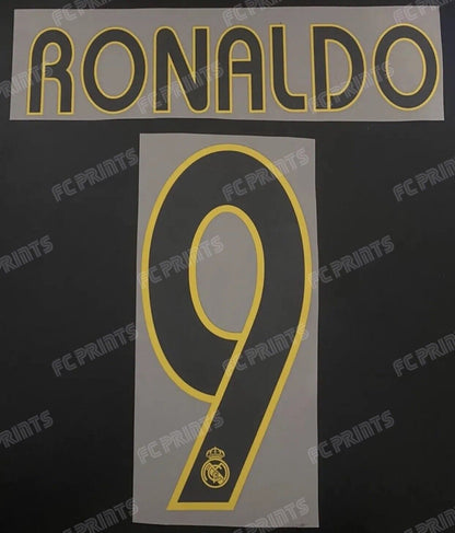 Ronaldo Real Madrid 2003-2005 Home Nameset Iron On Football Name And Number