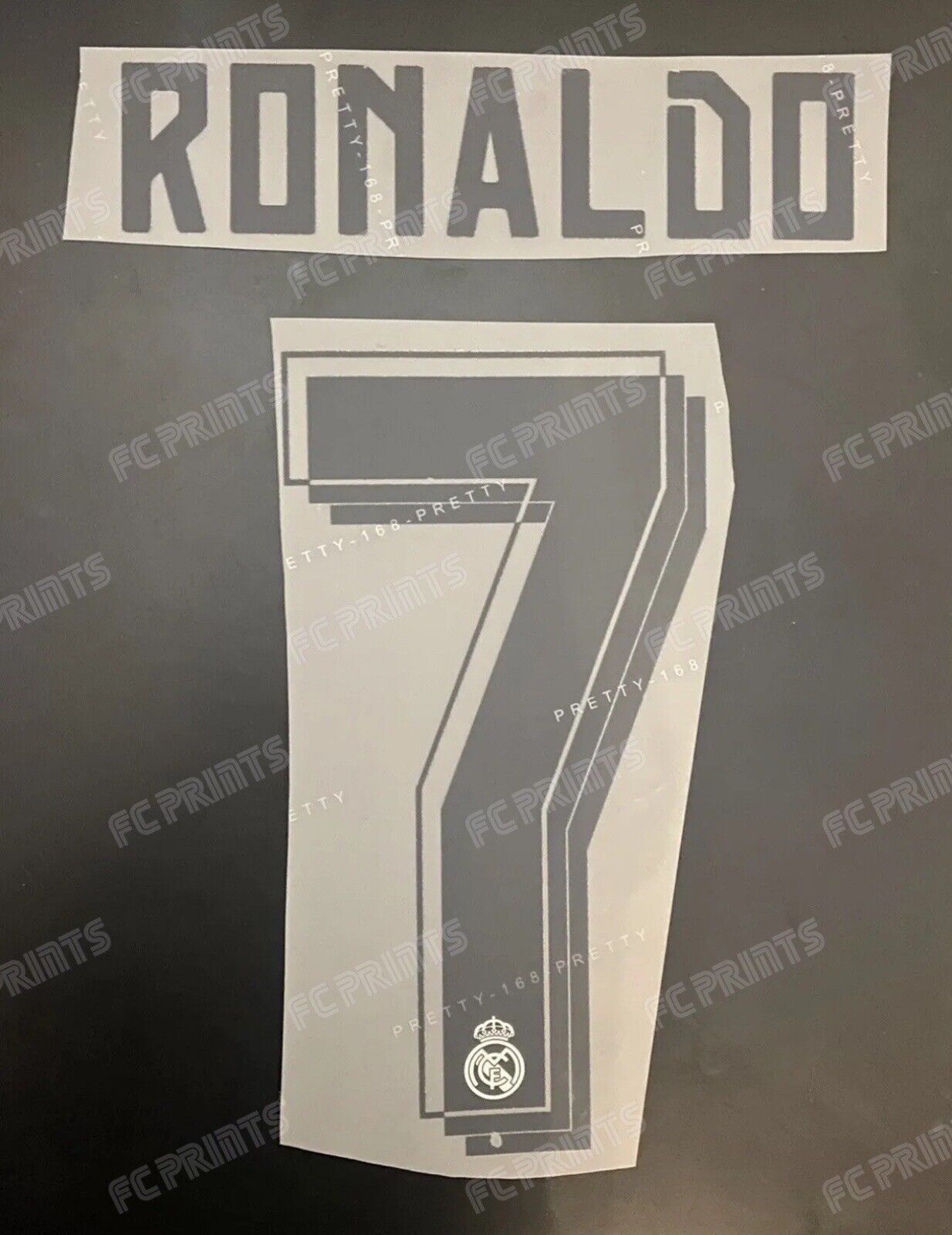 Ronaldo Real Madrid 2015-2016 Home Nameset Iron On Football Name And Number