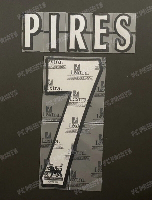 Pires Arsenal 1997-2007 Premier League Lextra Nameset Player Size Name Number