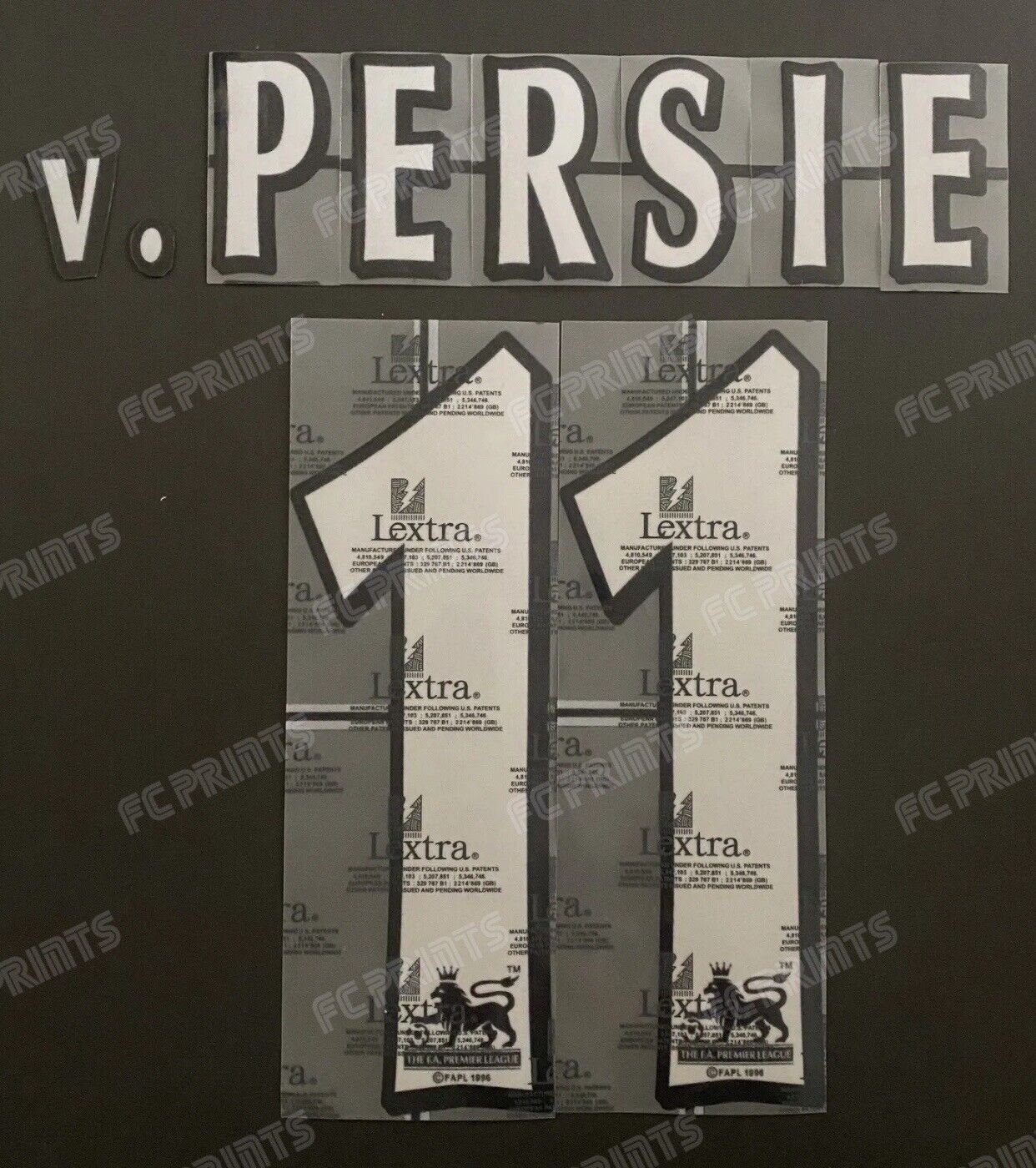 Van Persie Arsenal 1997-2007 Premier League Lextra Nameset Player Size Name Numb