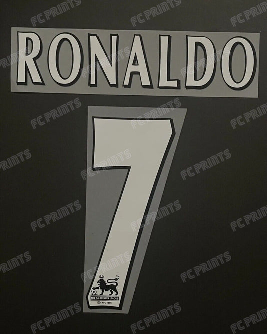 Ronaldo Manchester United 1997-2007 Premier League Nameset Football Name Number