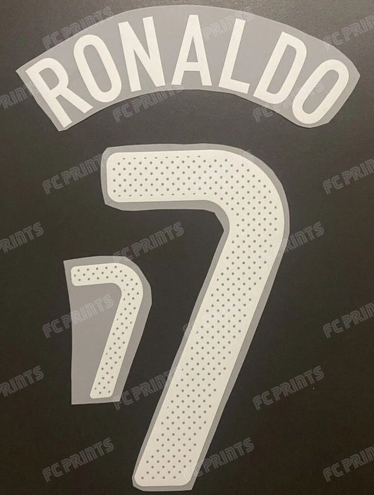 Ronaldo Portugal 2010 World Cup Home Nameset Iron On Football Name And Number